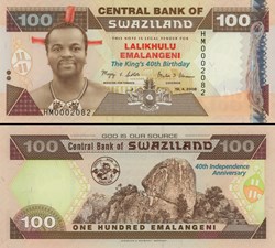 SWAZILAND - PICK 34 - 100 EMALANGENI - 2008
