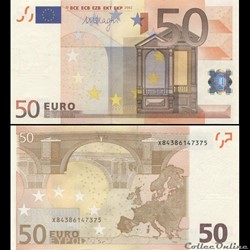 50 EUROS - SIGNATURE DRAGHI - PICK 17 X 2 - ALLEMAGNE