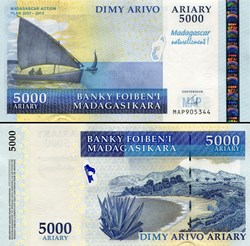 MADAGASCAR - PICK 094 - 5000 ARIARY - 2007