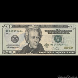 20$ Federal Reserve Notes - Small Size 2013 Series