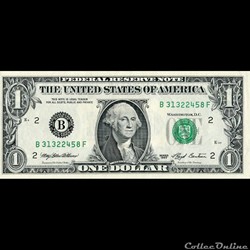 B- 1$ Federal Reserve Notes - Small Size 1993 Series