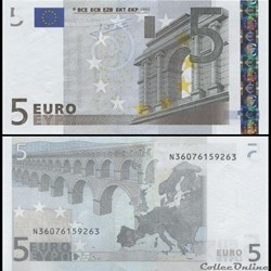 5 EUROS - SIGNATURE TRICHET - PICK 8 N - AUTRICHE
