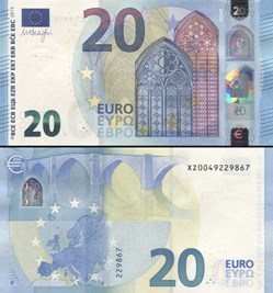 20 EUROS - SIGNATURE DRAGHI - PICK 22 X - ALLEMAGNE