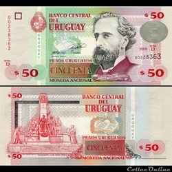 URUGUAY - PICK 087 a - 50 PESOS URUGUAYOS - 2008