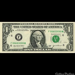 F- 1$ Federal Reserve Notes - Small Size 2003A Series