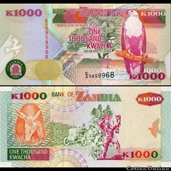 ZAMBIE - PICK 40 a - 1000 KWACHA - 1992