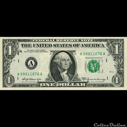 A- 1$ Federal Reserve Notes - Small Size 1969A Series