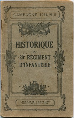 HISTORIQUE DU 20 ° RÉGIMENT D'INFANTERIE