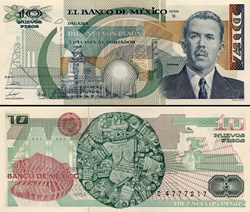 MEXIQUE - PICK 095a.B - 10 NUEVOS PESOS - 1992
