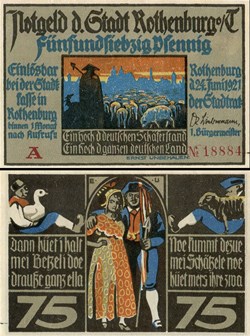 Rothenburg ob der Tauber 75 Pfennig 2a 1/4
