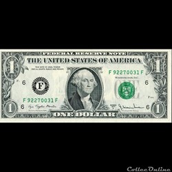 F- 1$ Federal Reserve Notes - Small Size 1977A Series