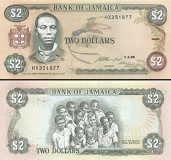 JAMAÏQUE - PICK 69e - 2 DOLLARS - 1993