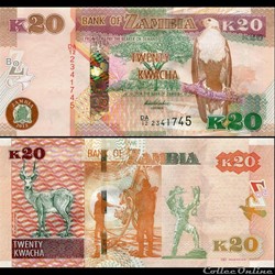 ZAMBIE - PICK 52 a - 20 KWACHA - 2012