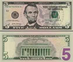 5$ Federal Reserve Notes - Small Size 2017ASeries