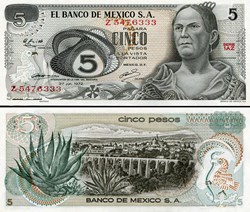 MEXIQUE - PICK 062- Série 1AZ - 5 PESOS - 1972