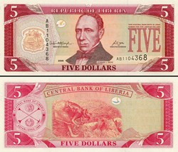 LIBERIA - PICK 26 c - 5 DOLLARS - 2006