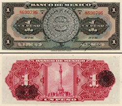 MEXIQUE - PICK 038c5 - 1 PESO - 1945