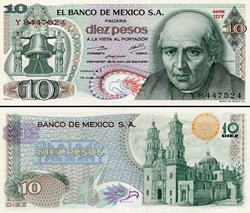 MEXIQUE - PICK 063h4 - 10 PESOS - 1975