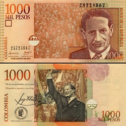 COLOMBIE - PICK 456 i - 1 000 PESOS  COLOMBIEN - 2007