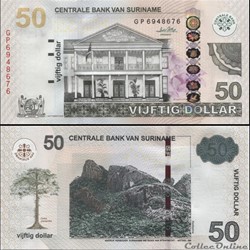 SURINAME - PICK 165 a - 50 DOLLARS - 2010