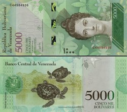 VENEZUELA - PICK 097b - 5000 BOLIVARES - 2017