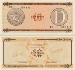 CUBA - PICK FX 35 - 10 PESOS - 1985