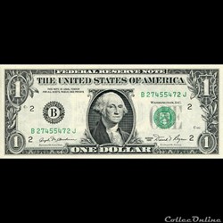 B- 1$ Federal Reserve Notes - Small Size 1981 Series