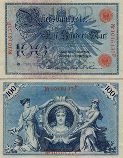 ALLEMAGNE - PICK 033 A - 100 MARK - 1908