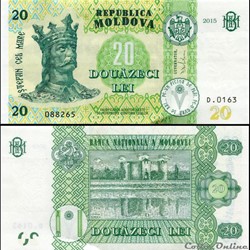 MOLDAVIE - PICK 023 a - 20 LEI - 2015