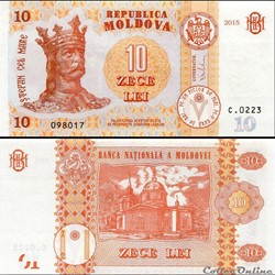 MOLDAVIE - PICK 022a - 10 LEI - 2015