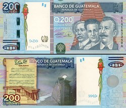 GUATEMALA - PICK 120 - 200 QUETZALES GUATÉMALTÈQUES