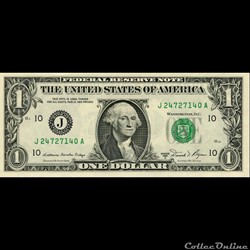 J- 1$ Federal Reserve Notes - Small Size 1981A Series
