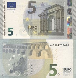 5 EUROS - SIGNATURE DRAGHI - PICK 20 N - AUTRICHE