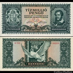 HONGRIE - PICK 123 - 10 000 000 PENGO - 1945