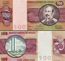 BRÉSIL - PICK 195Ab - 100 CRUZEIROS (NOVO) - 1981