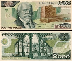 MEXIQUE - PICK 086c.DV - 2000 PESOS - 1989
