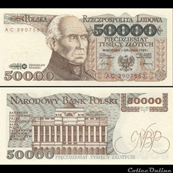 POLOGNE - PICK 153 A - 50 000 ZLOTYCH - 1989