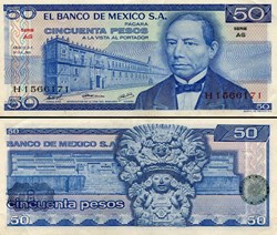 MEXIQUE - PICK 065aAG - 50 PESOS - 1973
