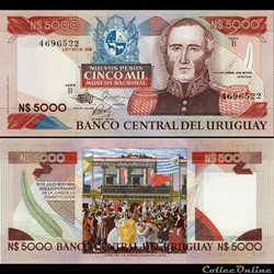 URUGUAY - PICK 065 a 2 - 5000 NUEVOS PESOS - 1983