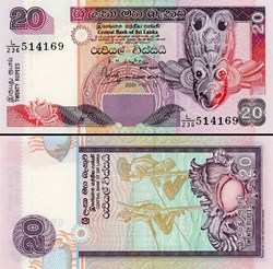 SRI-LANKA - PICK 109 b - 20 ROUPIES - 2001