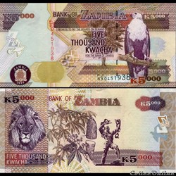 ZAMBIE - PICK 45 f - 5000 KWACHA - 2010