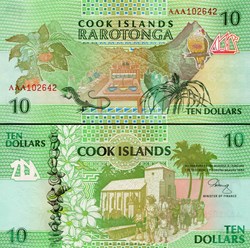 ILES COOK - PICK 08 a - 10 DOLLARS - 1992