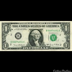 B- 1$ Federal Reserve Notes - Small Size 1969D Series