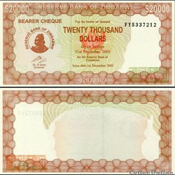 ZIMBABWE - PICK 023f - 20 000 Dollars - 2003