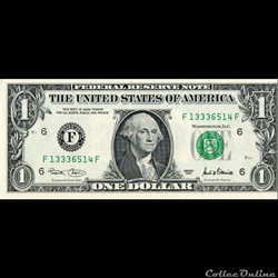 F- 1$ Federal Reserve Notes - Small Size 2001 Series