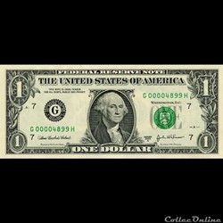 G- 1$ Federal Reserve Notes - Small Size 2003A Series