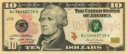 10$ Federal Reserve Notes - Small Size 2017 Series
