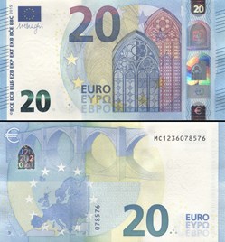 20 EUROS - SIGNATURE DRAGHI - PICK 22 M - PORTUGAL