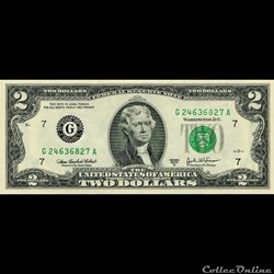 G- Chicago District - 2$ Federal Reserve Notes - Small Size 2003A Series
