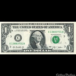C- 1$ Federal Reserve Notes - Small Size 2009 Series